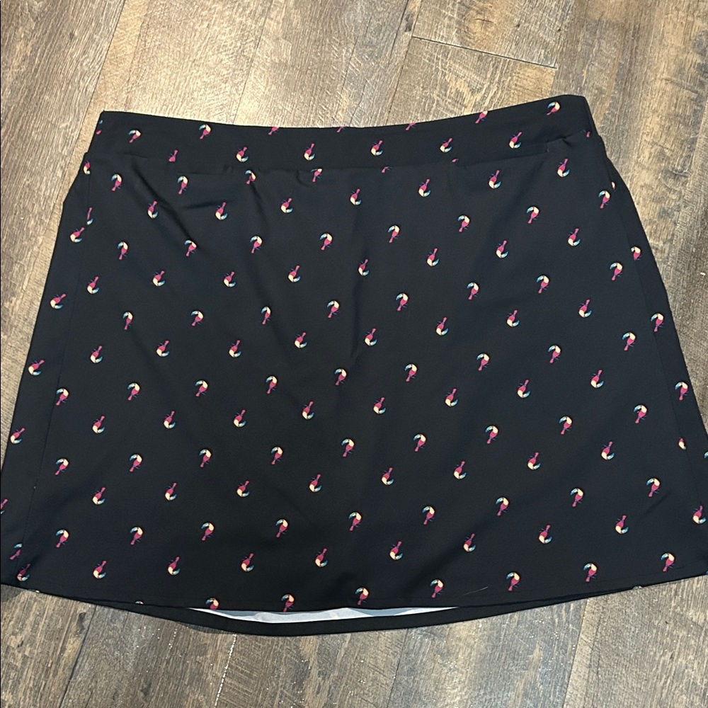 Croft & Barrow Black‎ Skort with Toucan Accents Tropical Size XXL